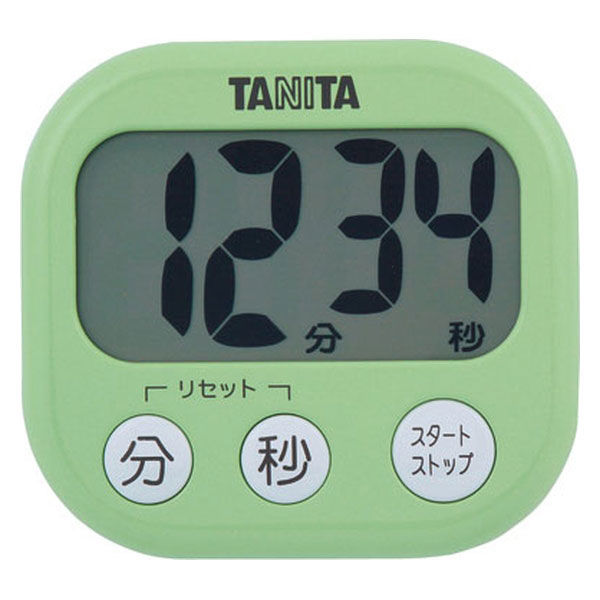 タニタ（TANITA）でか見えタイマー100分計　グリーン　キッチンタイマー　1セット（5個：1個×5）