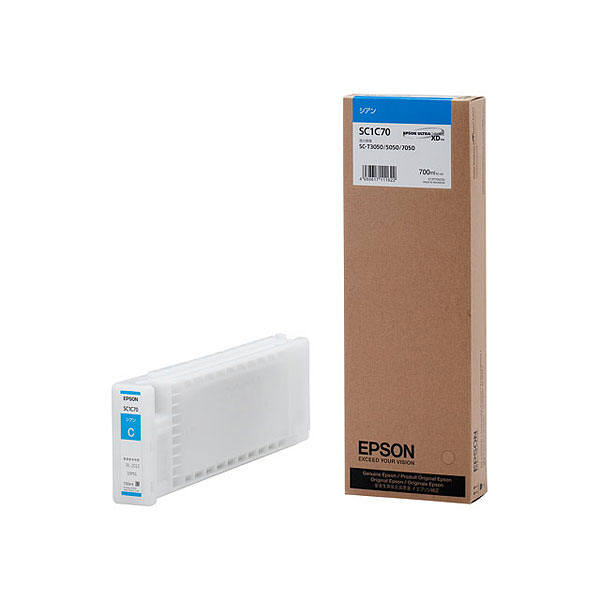 エプソン（EPSON） 純正インク SC1C70 シアン SC1シリーズ 1個 - アスクル