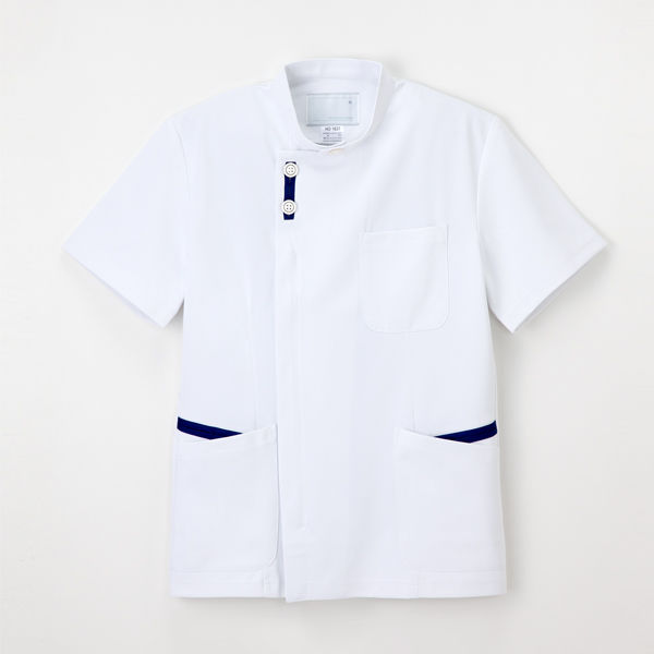 ナガイレーベン 男子上衣 （メンズジャケット） 医療白衣 半袖 Tロイヤルブルー BL HO-1637（取寄品） - アスクル