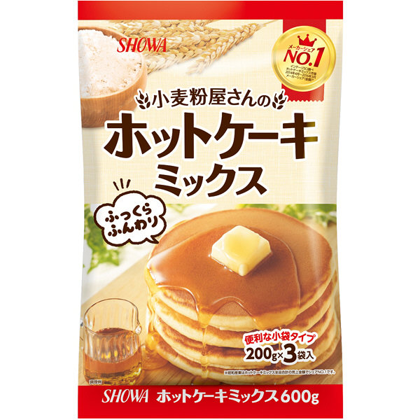 Lohaco 昭和産業 小麦粉屋さんのホットケーキミックス 600g ７８７１９９ 1袋 200g 3個