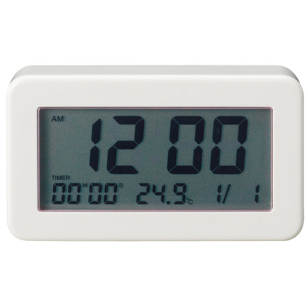 無印良品 デジタルバスクロック 防沫形置時計