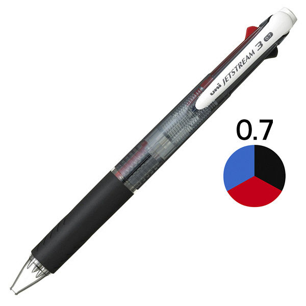 アスクル】三菱鉛筆(uni) ジェットストリーム 3色ボールペン 0.7mm SXE3-400-07 黒軸 10本 通販 ASKUL（公式）