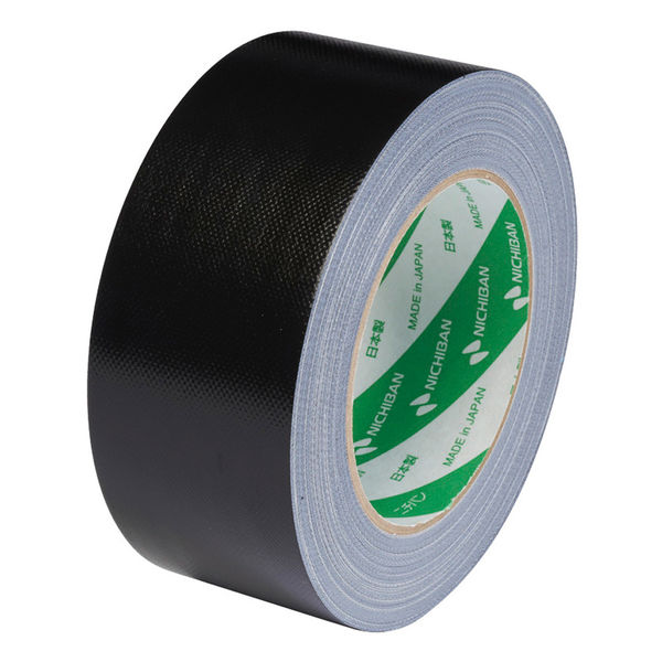【ガムテープ】カラー布粘着テープ 102N6-50 0.30mm厚 50mm×25m 黒 ニチバン 1巻