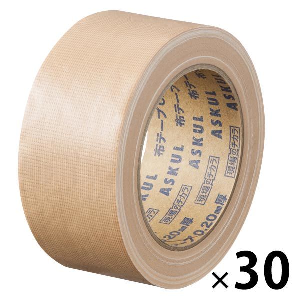 【ガムテープ】「現場のチカラ」 布テープ 0.20mm厚 50mm×25m 茶 アスクル 1箱（30巻入） オリジナル