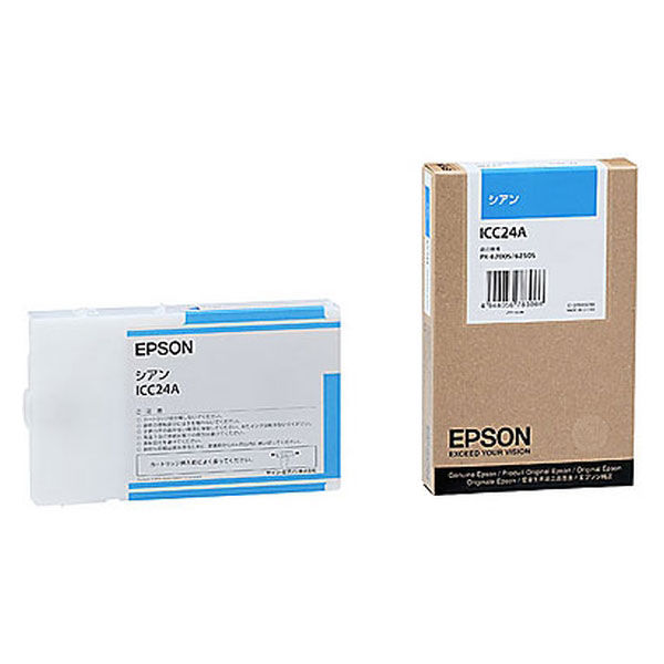 アスクル】エプソン（EPSON） 純正インク ICC24A シアン 1個 通販 ASKUL（公式）