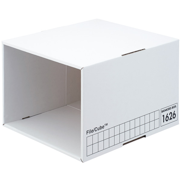 収納ボックス フェローズ ファイルキューブ 1626 A4用 白 3枚 - アスクル