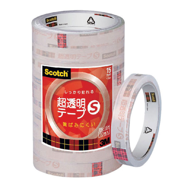 スコッチ 超透明テープS 大巻 3インチ 巻芯経76mm 幅15mm×長さ35m 1