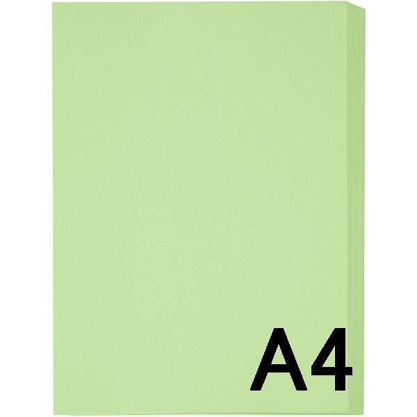 アスクル　カラーペーパー　A4　グリーン　1冊（500枚入） オリジナル