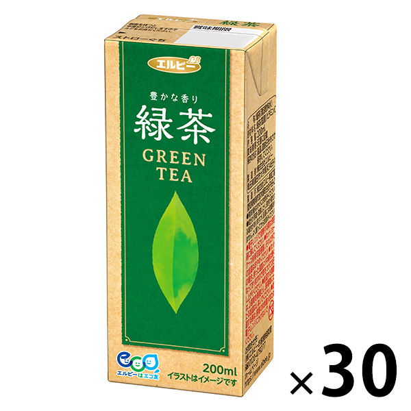 【アウトレット】エルビー　豊かな香り緑茶　200ml　1箱（30本入）　お茶　パック飲料　紙パック