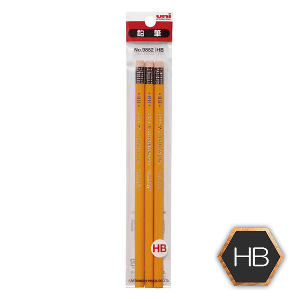 アスクル】三菱鉛筆(uni) 消しゴム付鉛筆 HB K98523PHB 1パック（3本入） 通販 - ASKUL（公式）