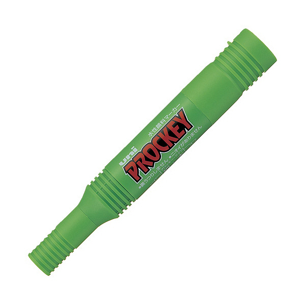 LOHACO - プロッキー 水性ペン 太・細ツイン 黄緑 3本 三菱鉛筆 uni（直送品）