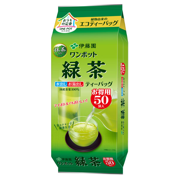 【水出し可】伊藤園 ワンポット 抹茶入り緑茶（エコティーバッグ） 1袋（50バッグ入）