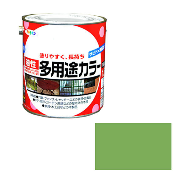 アサヒペン 油性多用途カラー 1.6L （若草色） 9016592（直送品） - アスクル