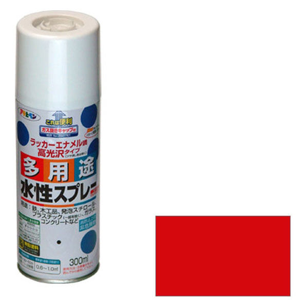 アサヒペン 水性多用途スプレー 300ml 赤 1点 - 塗装用品