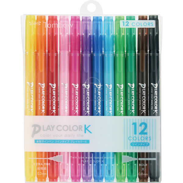 アスクル トンボ鉛筆 水性カラーサインペン Play Colork Gcf 011 1セット 12色入 直送品 通販 Askul 公式