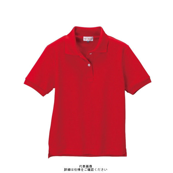 クロダルマ（KURODARUMA） レディース半袖ポロシャツ（ちょうちん袖）（脇スリット） レッド S 26441L-70-S（直送品）