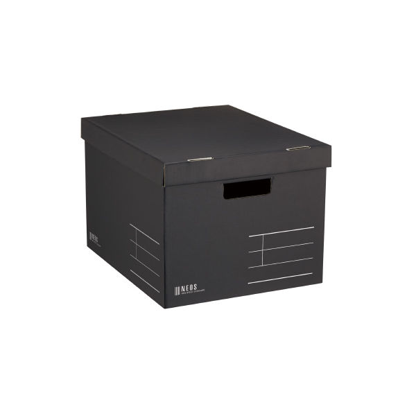アスクル】 コクヨ 収納ボックス<NEOS> （Lサイズ・フタ付き）ブラック A4-NELB-D 1セット（5冊） 通販 - ASKUL（公式）