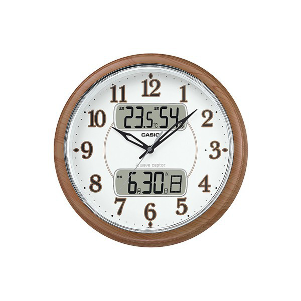 CASIO（カシオ）掛け時計 [電波 ステップ チャイム 温湿度 カレンダー 明暗センサー] 直径353mm ITM-900FLJ-5JF  1個（取寄品）
