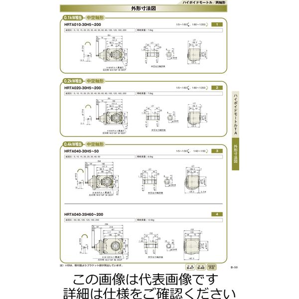 椿本チエイン ハイポイドモートル TAシリーズ 両軸形（モータ無） HRTA010-24U40T 1個（直送品）