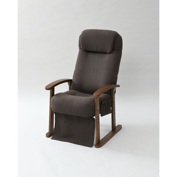 山善 YAMAZEN 防幕付きレバー式高座椅子 幅630×奥行740～1160×高さ1000～1090mm ブラウン 1台（直送品）