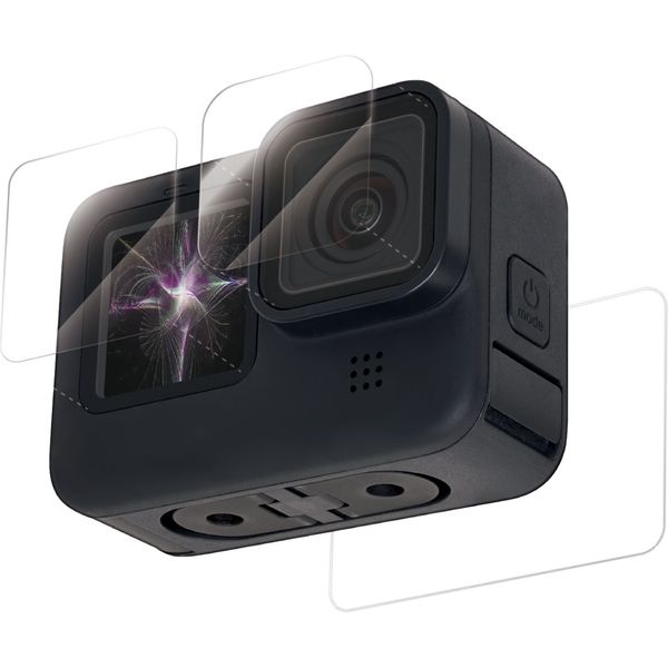 GoPro HERO9 Black用 ガラスフィルム 硬度9H 指紋防止 光沢 ゴープロ9