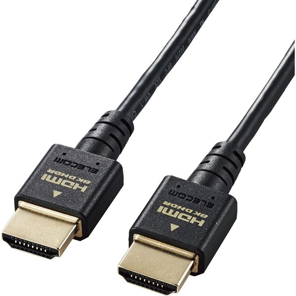 アスクル】HDMI ケーブル HDMI2.1 ウルトラハイスピード スリム 8K4K対応 2m ブラック DH-HD21ES20BK エレコム  1個（直送品） 通販 ASKUL（公式）