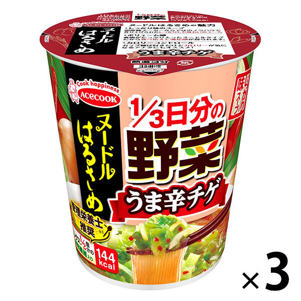 インスタントスープ　ヌードルはるさめ　1/3日分の野菜うま辛チゲ　44g　1セット(3食入)　エースコック