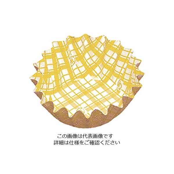 多様な 紙カップ ココケース 丸型 6号深 小花柄 黄 500枚