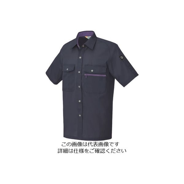 アイトス AITOZ 半袖シャツ 付与 男女兼用 ネイビー M 憧れの 直送品 1着 5376-008-M 143-7716