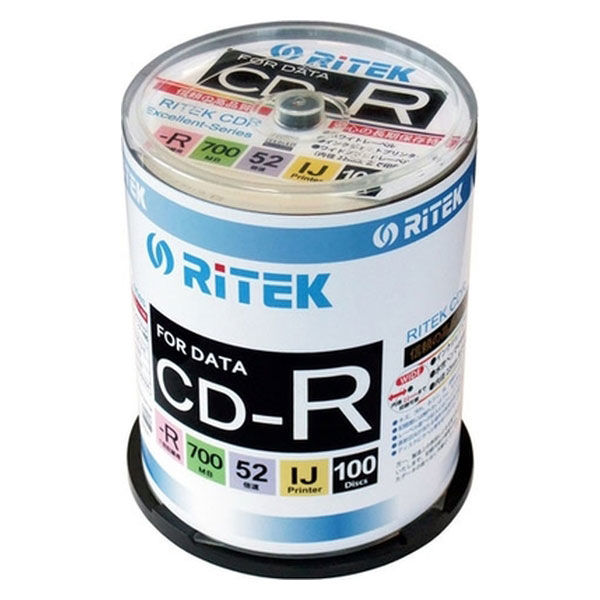 RiTEK データ用CD-R 100枚 CD-R700WPX100CK C 1パック（直送品