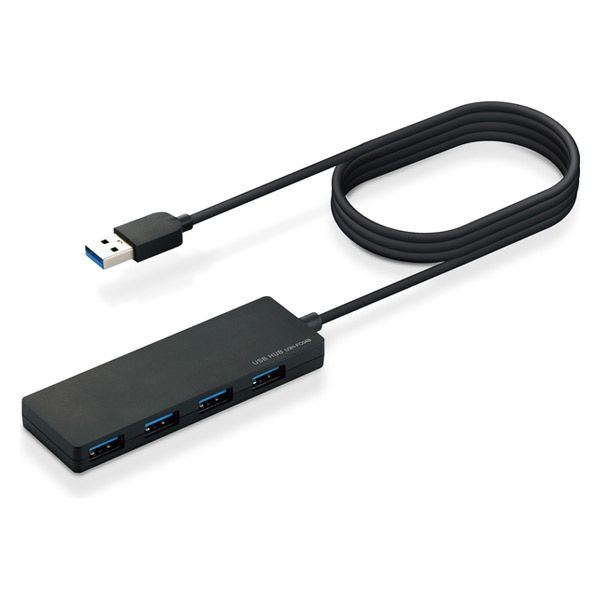 USBハブ USB3.0×4ポート/バスパワー/MacBook Chromebook他/ブラック U3H-FC04BBK エレコム