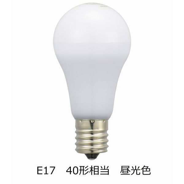 オーム電機 LED電球 小形 E17 40形相当 昼光色 LDA4D-G-E17 IH92 1個 - アスクル