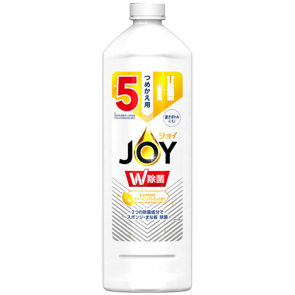 W 除菌ジョイ コンパクト　スパークリングレモンの香り 詰め替え 特大 700mL　1セット（2個入） 食器用洗剤 P＆G