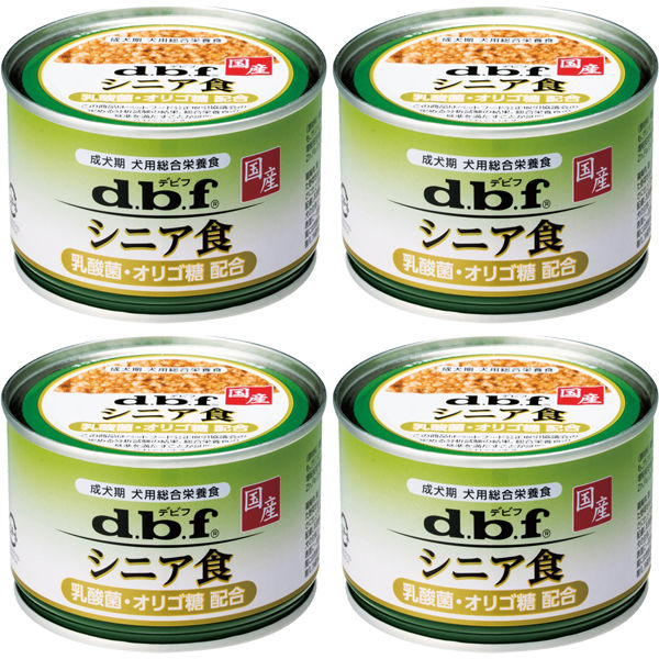 デビフ シニア食 乳酸菌・オリゴ糖配合 国産 150g 4缶 ドッグフード ウェット 缶詰