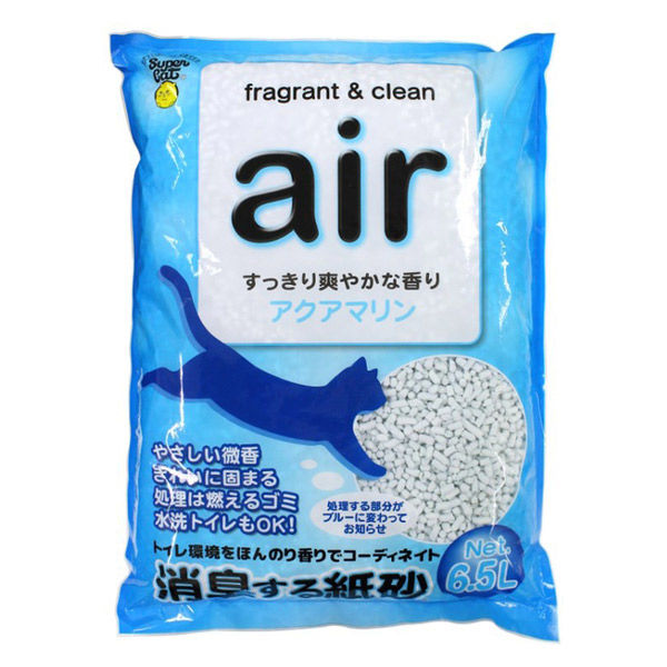 アスクル】 スーパーキャット air消臭する紙砂 アクアマリン 国産 6.5L 1袋 通販 - ASKUL（公式）