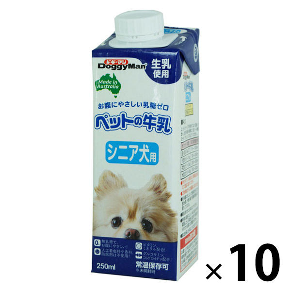 ペットの牛乳 ふるさと割 シニア犬用 2022 新作 250ml 高齢犬用 キャップ付き おやつ ミルク 10個 ドギーマン