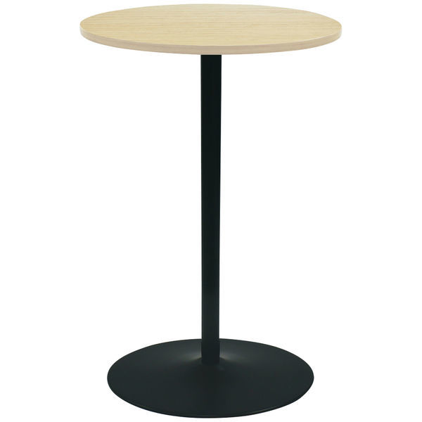 MaD 3.14 ハイテーブル 丸型 直径600×高さ1000mm ナチュラル 1台 カフェテーブル メラミン樹脂天板 1本脚タイプ - アスクル