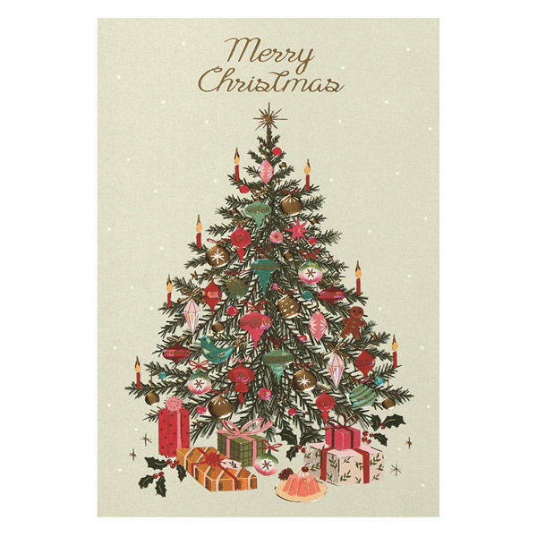 Lohaco クリスマスカード 2つ折り 箔カード ツリー 封筒付き X38 559 学研ステイフル