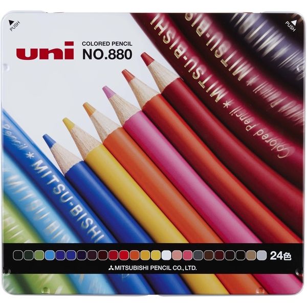 三菱鉛筆（uni ユニ） 色鉛筆 880 24色セット K88024CPN 1個 - アスクル