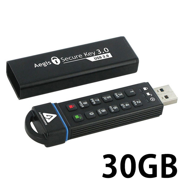Apricorn Aegis Secure 全国一律送料無料 Key - USB Flash 3.0 Drive ASK3-30GB 海外限定 直送品