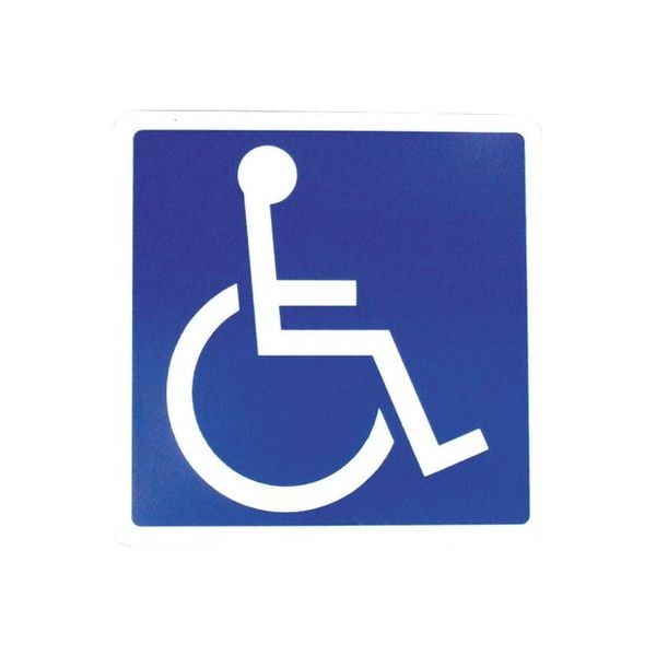 和柄　車椅子マーク ステッカー（紺）<br> 障害者 身障者マーク 車いす 車イス ゆっくり走ります 高齢者　車 
