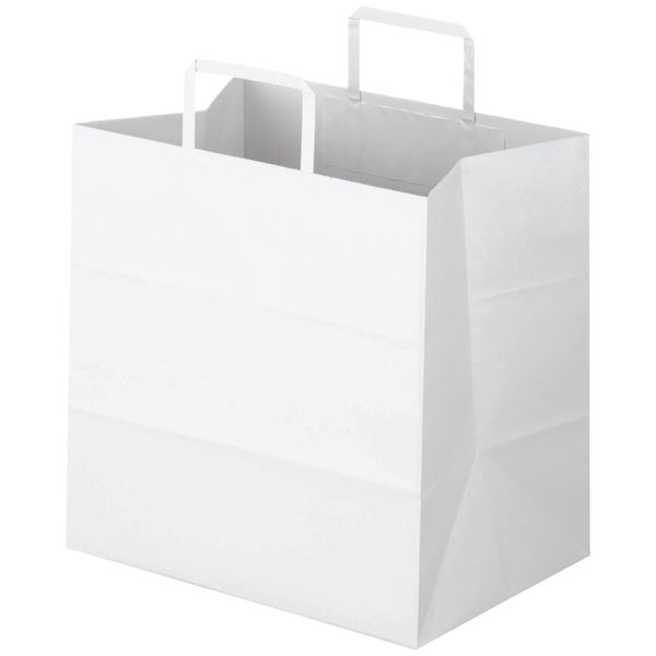 アスクル 平紐クラフト紙手提袋ベーシックタイプ 300×310×210mm 白無地 1箱（300枚：50枚入×6袋）【紙袋】 オリジナル - アスクル