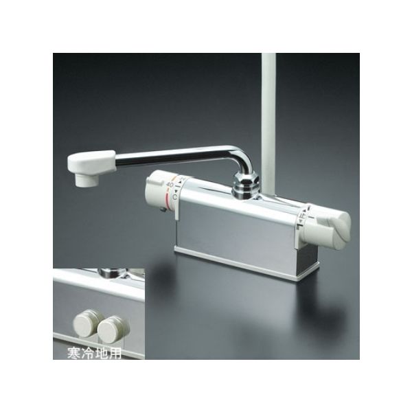 【水栓金具】KVK デッキ形サーモスタット式シャワー（取付ピッチ120mmタイプ） KF771Y 1個（直送品）