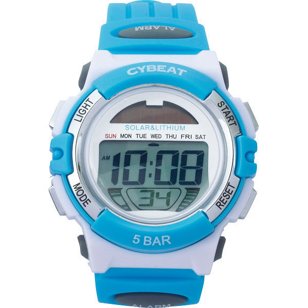 サン・フレイム デジタルソーラー腕時計（ソーラーパワー併用） ブルー