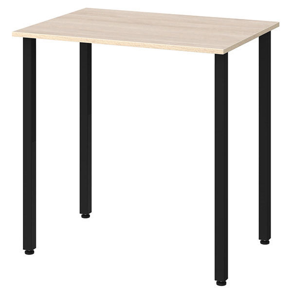 オカムラ ジャスタス矩形（長方形）テーブル 幅1162×奥行520×高さ720mm ブラック脚／ナチュラルオーク天板 1台 オリジナル - アスクルのサムネイル