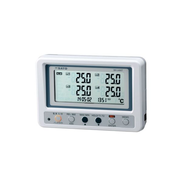 佐藤計量器製作所 4チャンネル温度ロガー SK-L400T（指示計）（1台）、SK-7000PR 8191-00，8250-50（直送品） - アスクルのサムネイル
