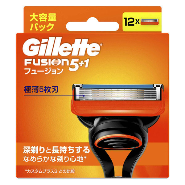 ジレット（Gillette）髭剃り フュージョン 替刃12個入 カミソリ 男性用