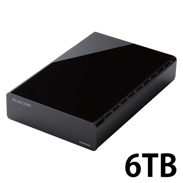HDD 外付けハードディスク 6TB ファンレス静音設計 ブラック ELD HTVUBK 1台 エレコム