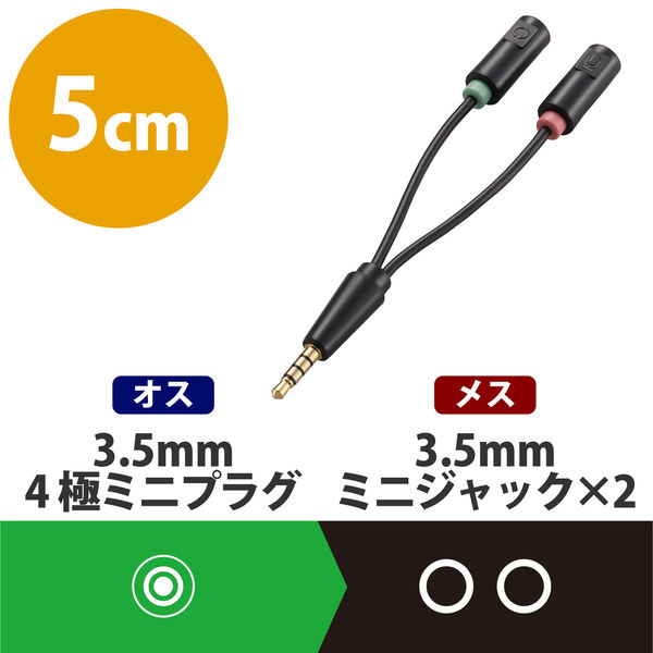 オーディオ変換ケーブル 4極 3.5mm マイク付きイヤホン用