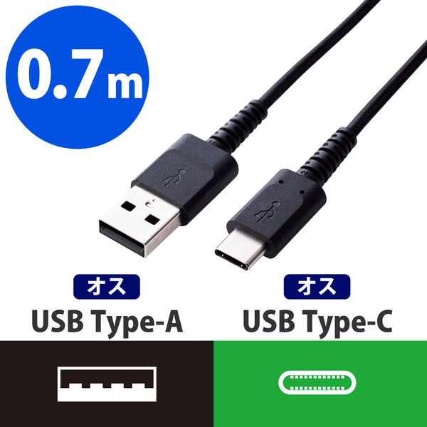当店は最高な サービスを提供します エレコム IF認証品 USB TypeC ケーブル 1.2m ブラック MPA-AC12SNBK 1本入 